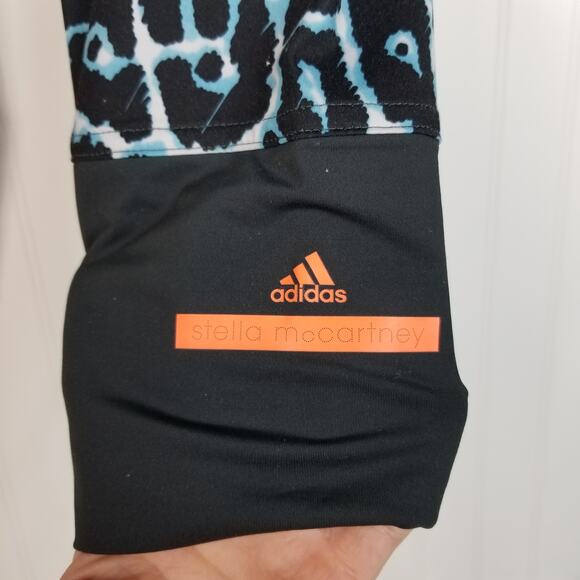 Adidas Stella McCartney Leopard Print Running Legging Blue Black Small - Picture 5 of 11
